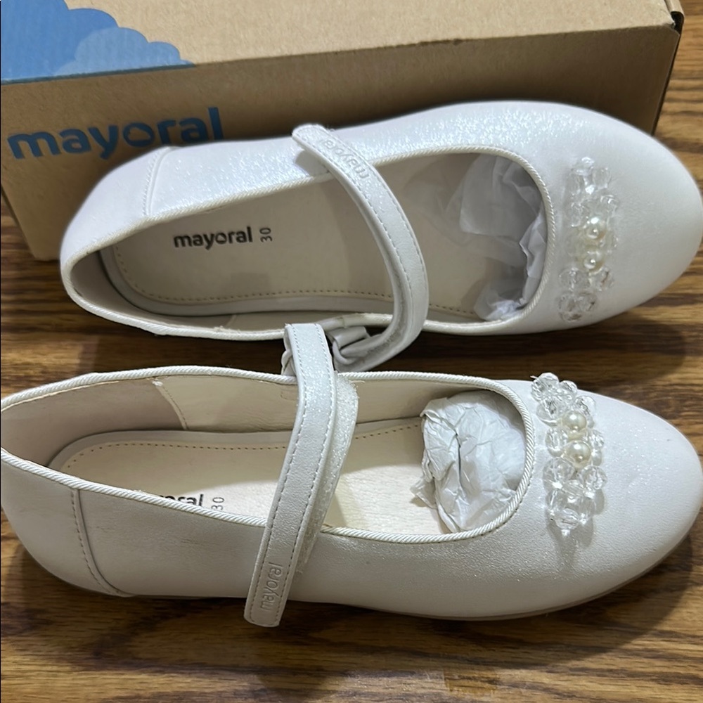 Mayoral White Kids' Dress Shoes